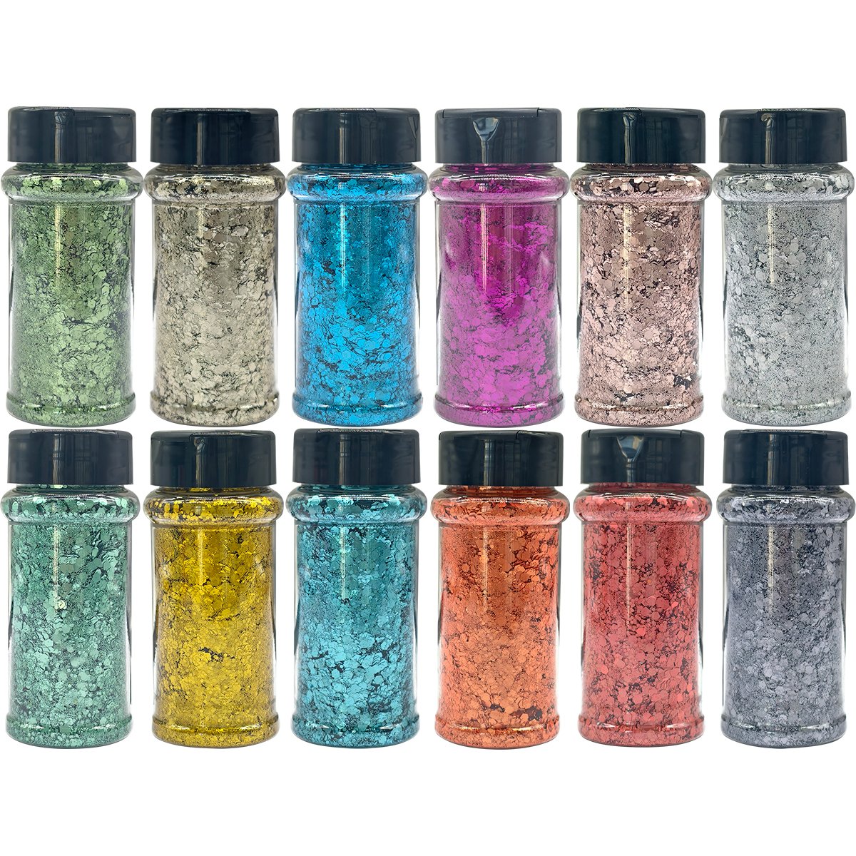 12 Colors Metallic Matte Chunky Glitter for Crafts, Resin, Sequins for Crafts, Hair Face Body Makeup Nail, DIY Arts and Craft, Party Christmas Decorations - 图片 5