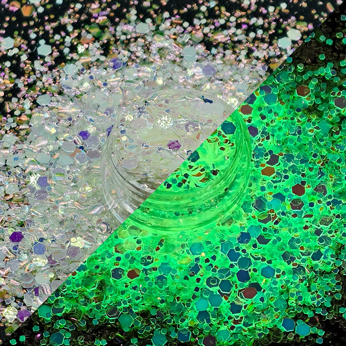 GLow In The Dark Opal Chunky Glitter - Image 4