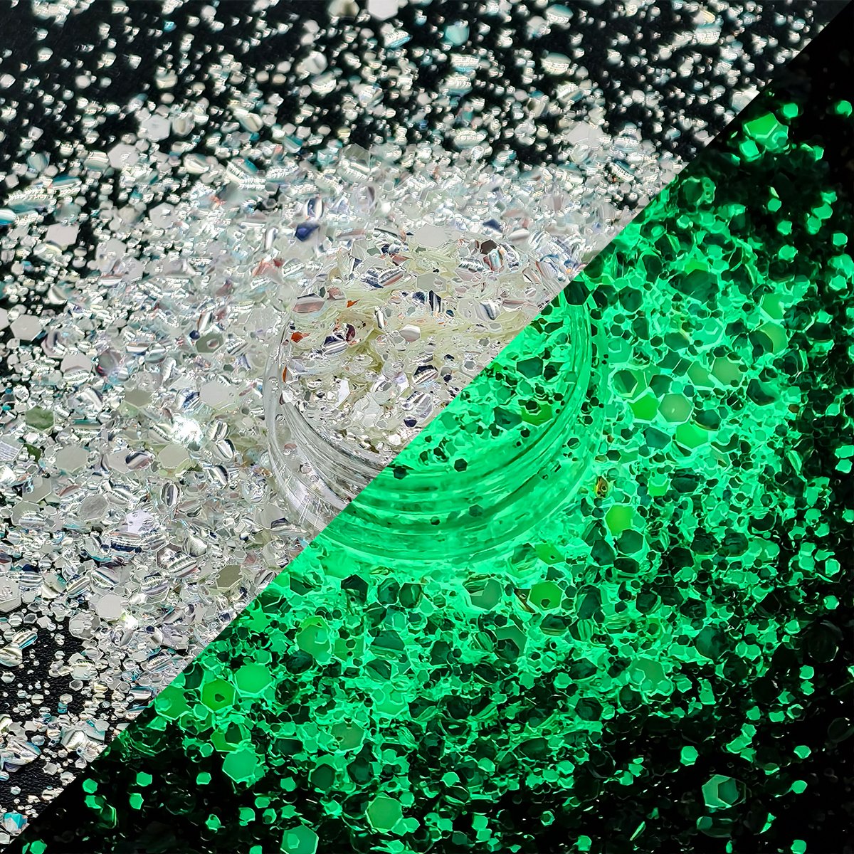 GLow In The Dark Opal Chunky Glitter - Image 5